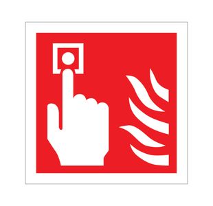 Fire Alarm Symbol Vinyl 100X100 Pk5