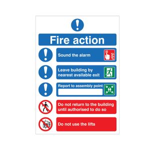 Fire Action Symbolised Rigid Plas A4