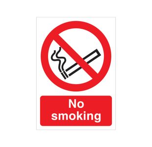 No Smoking Sign Rigid Plastic A4