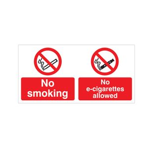 No Smoking No E-Cigs Plas 150X300
