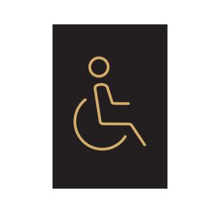 Disabled Toilet Blk/Gold Alm 150X105