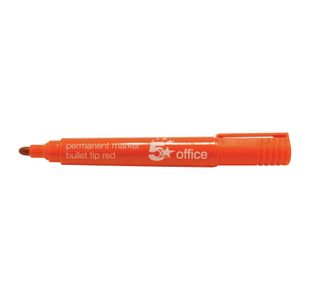 Permanent Marker Bullet Tip Red Pk12