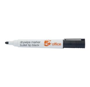 Drywipe Marker Bullet Tip Blk Pk12