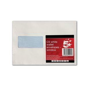 C5 Window Pkt Envelope Plsl Wht Pk25