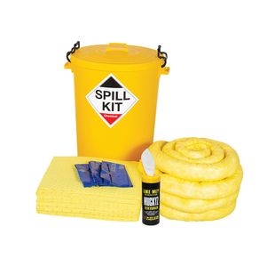 Chem Spill Kit Plastic Drum 90L Ylw