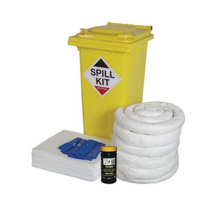 Oil/Fuel Spill Kit Whl Bin 120L Wht