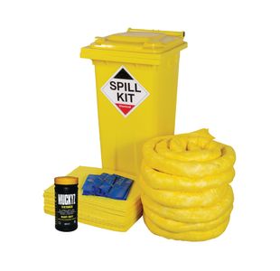 120L Chem Spill Kit Wheelie Bin Ylw