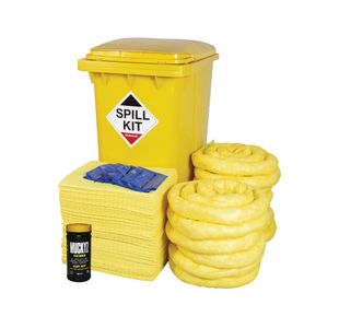 360L Chem Spill Kit Wheelie Bin Ylw