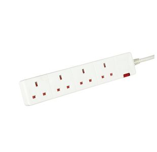 5 Star 4-Way Extension Lead 2M Wht