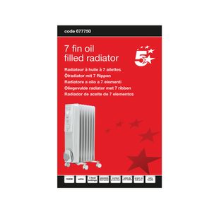 7 Fin Oil Filled Radiator 1500W Wht