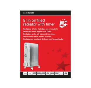 9Fin Oil Fill Rad 2000W Wth Time Wht