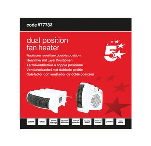Dual Pos Port Fan Htr 1000/2000W Wht