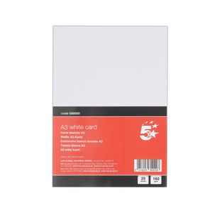 5 Star A3 White Card 160Gsm Pk25
