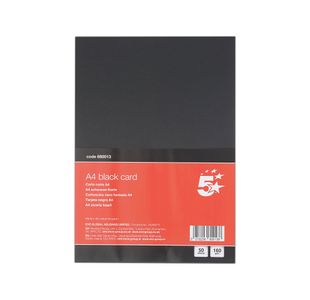 5 Star A4 Black Card 160Gsm Pk50
