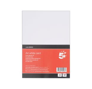 5 Star A4 White Card X10 Cards Pk12