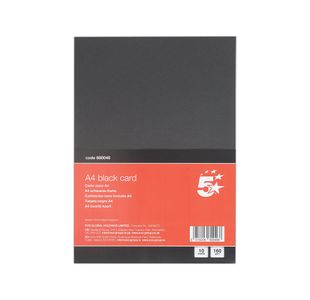 5 Star A4 Black Card X10 Cards Pk12