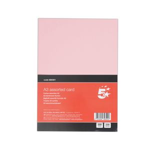 5 Star A3 Assorted Card 230Mi Pk200