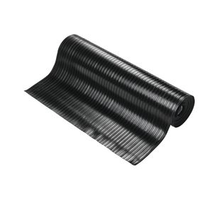 Wide Ribbed Runner Mat 0.9Mx10M Blk
