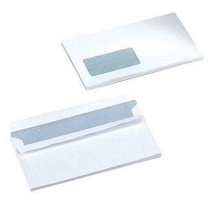 Dl Wdw Wallet Env Sseal Wht Pk500