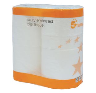 Luxury Toilet Rolls Wht X4 Roll Pk10
