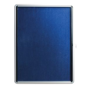 Glazed Noticeboard Blue Felt 900X600