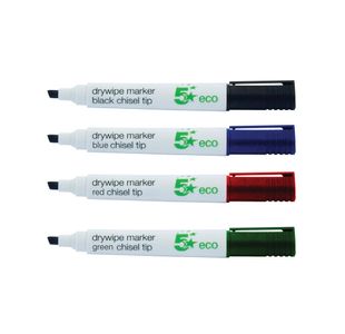 Drywipe Marker Chisel Tip Ast Pk4