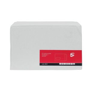 C5 Window Pkt Env Sseal Wht Pk500