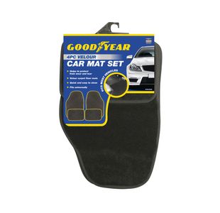 Goodyear 4 Piece Car Mat Set Black