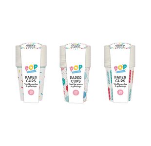 Party Printed Paper Cups X20 Pk18