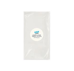 Linen Look Tablecloth 1200 Wht Pk18
