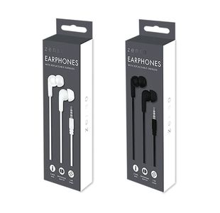 Earphones/Jack Port Wht/Blk Pk24