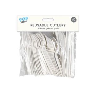 Reusable Plastic Cutlery X48 Pk24
