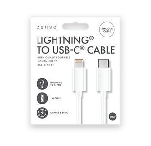 Lightning To Typec Cable 1M Wht Pk24