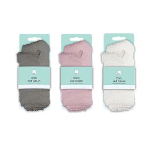 Towel Hair Turban Assorted Pk24