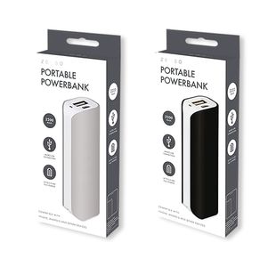 Port Power Bank 2200Mah Gry/Blk Pk12