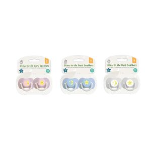 Glow In The Dark Soother X2 Ast Pk24