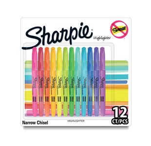Sharpie Highlighter Chisel Ast Pk12