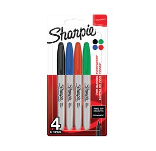 Sharpie Perm Marker Fine Ast Pk4