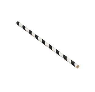 Paper Straw 200X6Mm Blk/Wht Pk5000