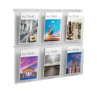 Helit Wall Display 6Xa4 Pockets Clr