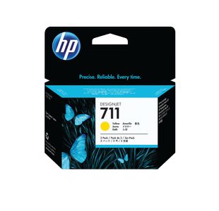 Hp 711 Yellow Ink Cart Cz136A Pk3