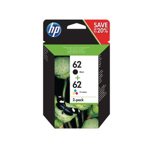 Hp 62 Ink Carts 2-Pkblk/Tri Col Cmy