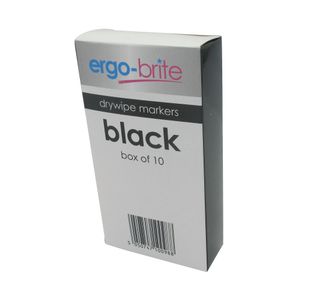 Drywipe Marker Rubber Grip Blk Pk10