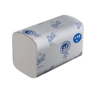 Flushable Folded Hand Towel Wht Pk15