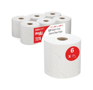L20 Cleaning Paper Wipes Wht Pk6