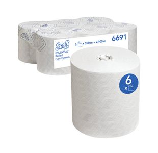 Paper Hand Towel Roll 350M Wht Pk6