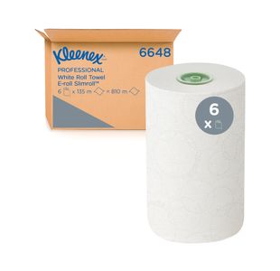 Slimroll Hand Towels E-Roll Wht Pk6