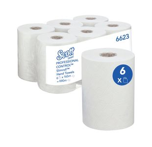 Slimroll Hand Towel Roll White Pk6