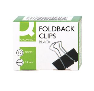 Q-Connect Foldbck Clips 24Mm Blk P10