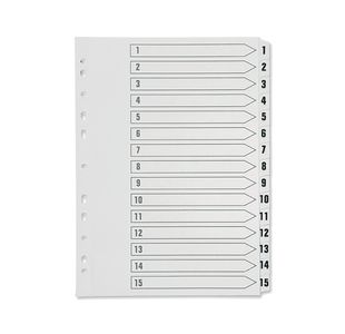 Q Connect Index 1-15 Polyprop White